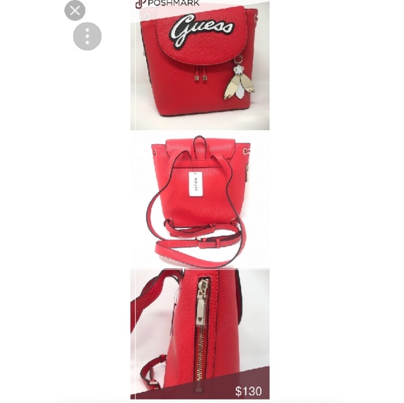 Guess Red Varsity Pop Backpack - Picture 7 of 7